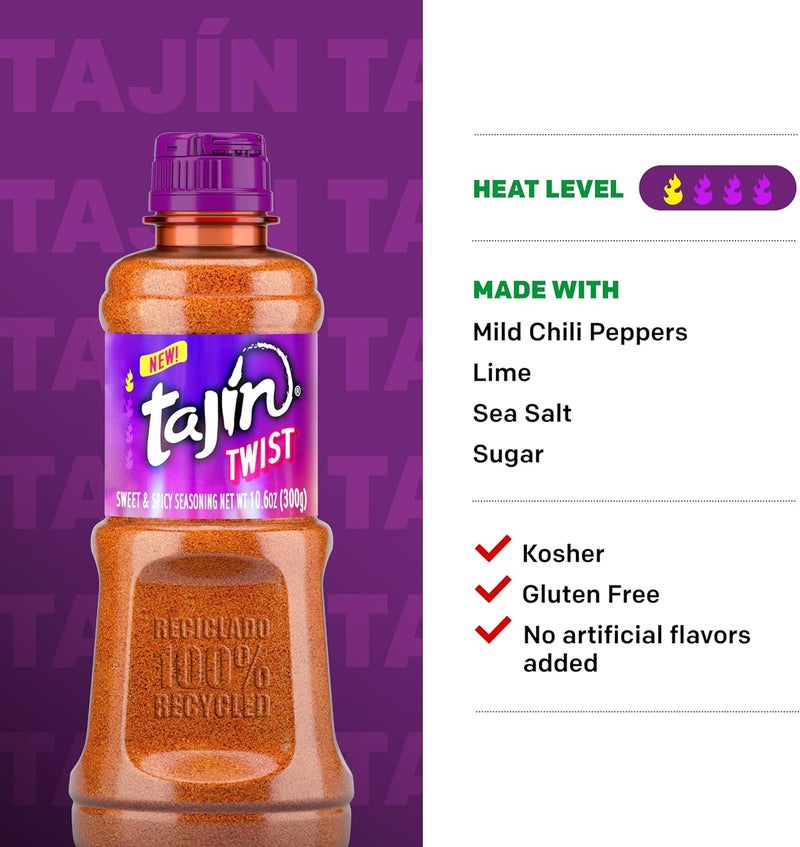 Tajin تاجين تويست توابل حلوة وحارة، مسحوق فواكه وفلفل حار، 10.6 أونصة - Image 4